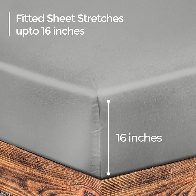 ROYALE LINENS 300 Thread Count 100% Long Staple Combed Cotton Fitted Sheet Queen - Image 2