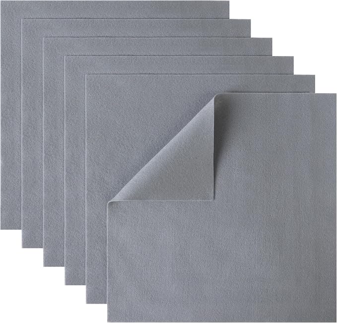 HaoFeiJH 6 Pcs Soft Gray Felt Fabric Sheets by HaoFeiJH