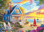 300 Piece Jigsaw Puzzle for Adults – Charming Beach House, Sailboat & Playful by Unknown