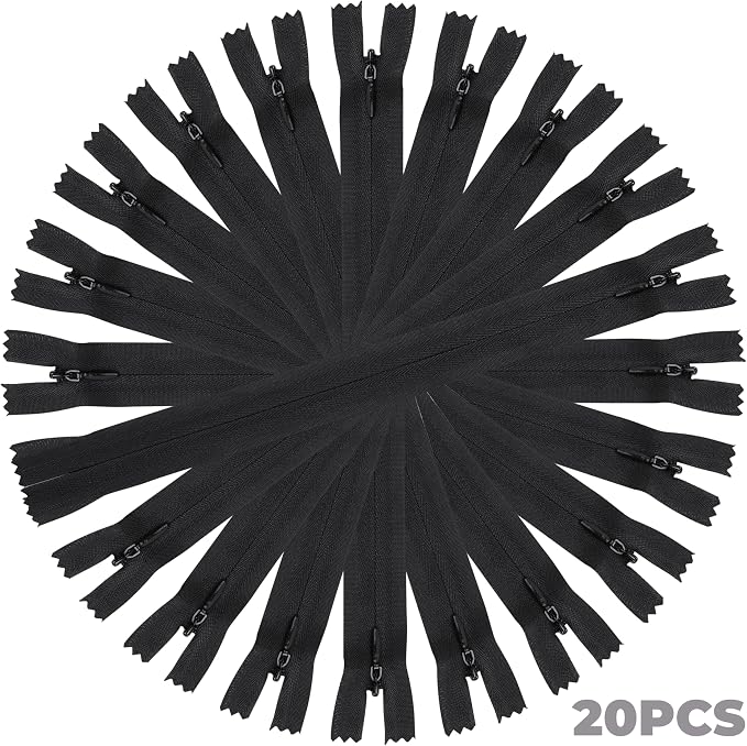 YAKA 20pcs Black Nylon Invisible Zippers Tailor Sewing Tools Garment - Image 3