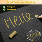 Thboxes 10 Pack Gold Paint Markers, Dual-Tip Acrylic Paint Pen Fine Tip and - Image 6