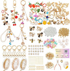 NewOasis 513Pcs Gold Keychain Making Kit & Bag Charm Kit, DIY Lip Gloss Charms by Unknown