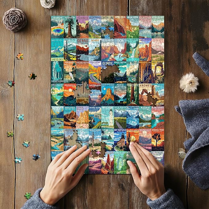 National Parks Puzzle for Adults 1000 Pieces, Travel Poster Landscape Puzzle - Image 4