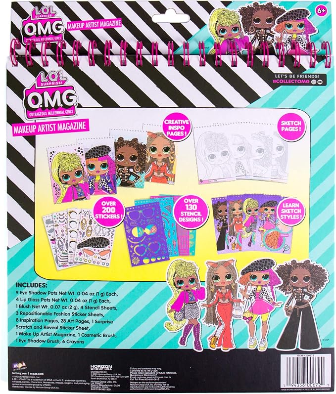 Horizon Group USA LOL OMG Make-Up Artist Magazine DIY Craft Kit, Design - Image 2