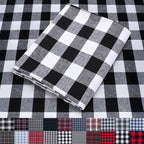 Pico Textiles 4 Yards Bolt Black and White Buffalo Plaid Checkered Flannel by PicoTextiles