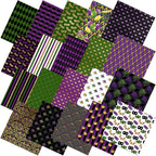 HunnmingRe 20 Pcs 10''x10'' Mardi Gras Quilting Fabric Square Bundle Lily by HunnmingRe
