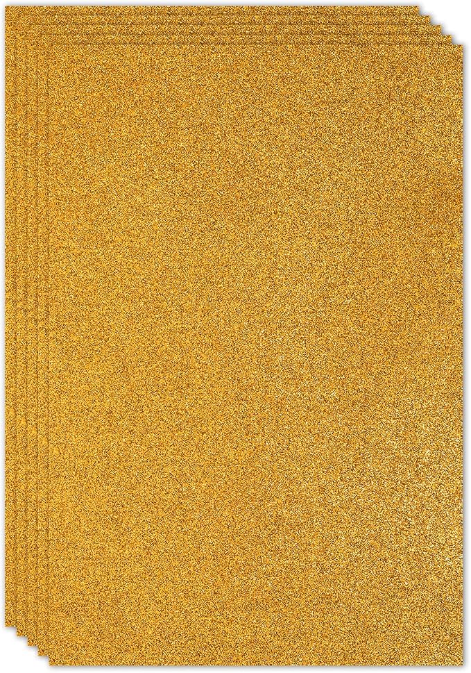 PATIKIL Golden Shiny EVA Glitter Foam Sheet 11.8 x 7.9 Inch 2mm Thick Sparkle by PATIKIL