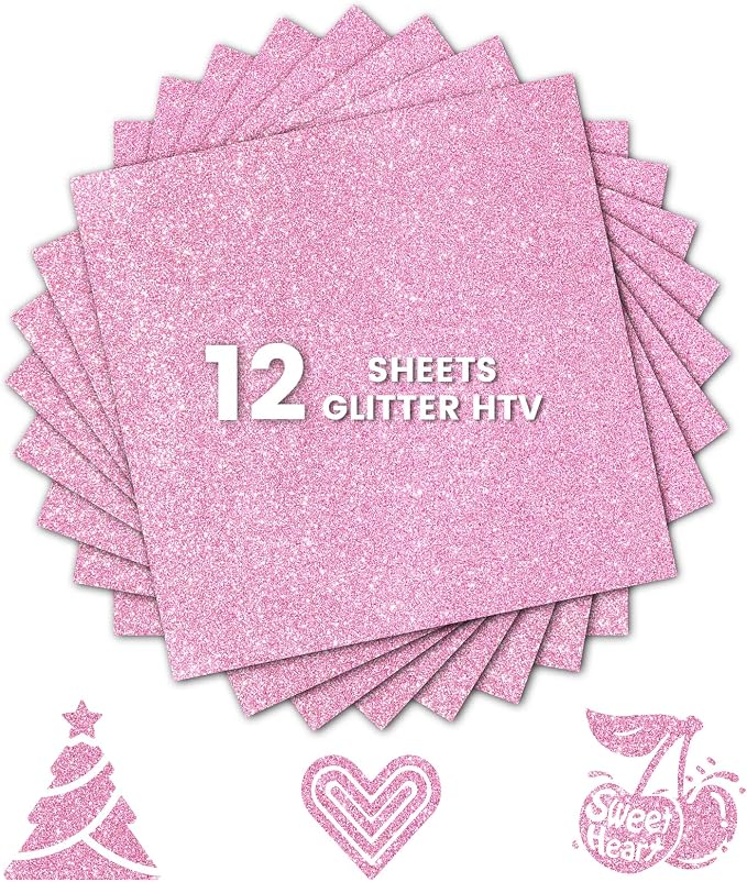 Glitter HTV Heat Transfer Vinyl, Sparkle HTV Compatible by Unknown