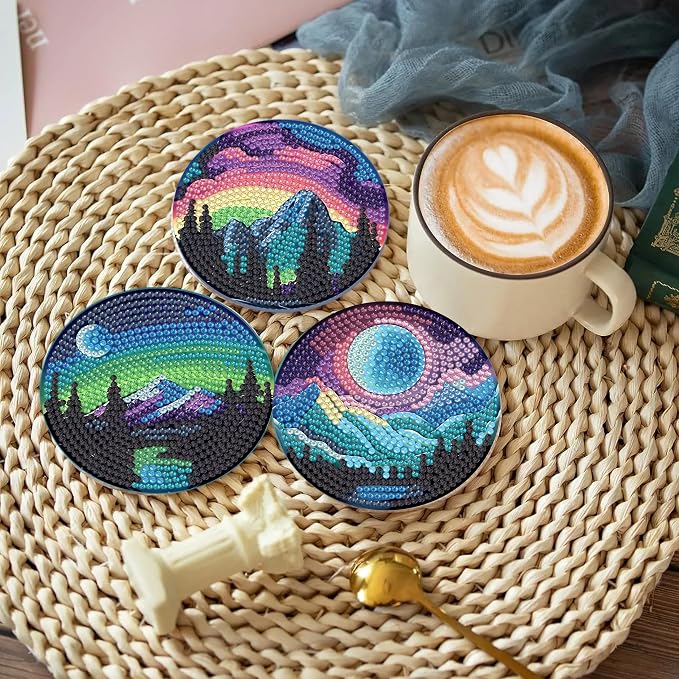 Bulerrylulu 12 Pcs Landscape Diamond Painting Coasters Kits - Image 4