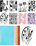 FIVEIZERO 8 Pcs Embossing Folders by FIVEIZERO