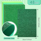 Feifeiya 48 Pack EVA Foam Sheets 8 x 12 Inch, 12 Glitter Sparkle Foam Sheet 36 - Image 2