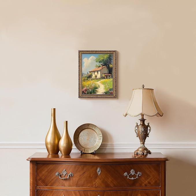 eletecpro 8.5x11 Vintage Picture Frame, Glass Cover, Bronze Gold, Horizontal or - Image 7