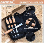 GREBSTK 4-Piece Ultra-Sharp Wood Chisel Set, CR-V Steel Beveled Blades - Image 4