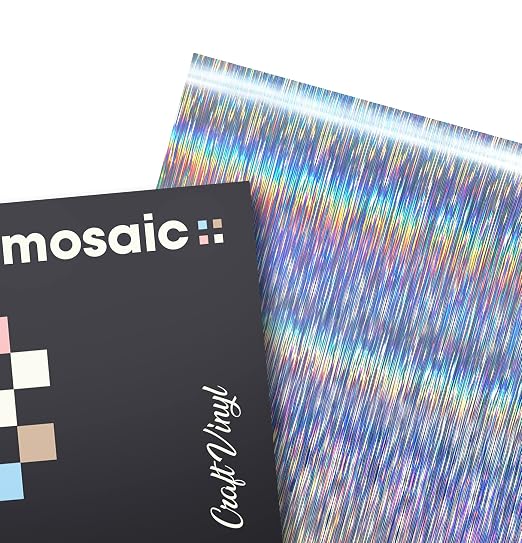 VViViD Mosaic+ Silver Brushed Holographic 1ft x 5ft Crafting Vinyl Crinkle-Free - Image 3