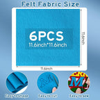 HaoFeiJH 6 Pcs Soft Blue Felt Fabric Sheets - Image 2