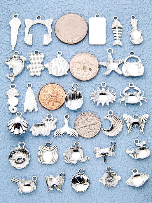 Silver-Tone Enamel Charms Set for DIY Jewelry Making - Image 3
