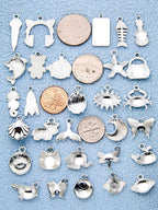Silver-Tone Enamel Charms Set for DIY Jewelry Making - Image 3