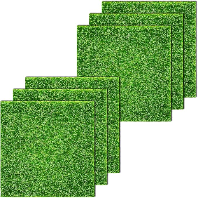 KISEER 6 Pack Fairy Garden Grass 12 x 12 Inches Miniature Artificial Craft Grass by KISEER