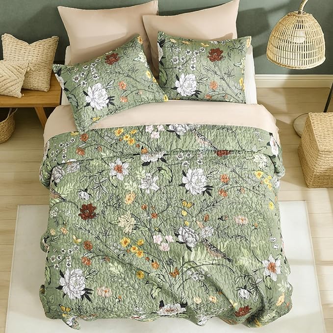 Litanika Floral Green Quilt King Size - Image 4