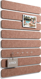 Fluxynara Cork Board Alternative Felt Strip Board 8-Pack 13"x2", Office Pin by FLUXYNARA