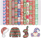 Ugly Sweater Permanent Adhesive Vinyl 12 Sheets 12'' x 10'' | Red Green Trees by CraftingEveryday
