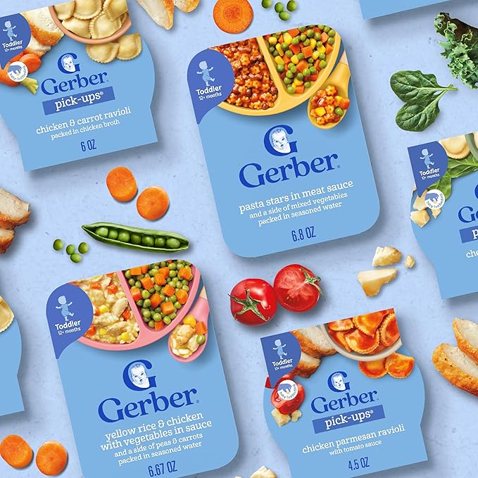 Gerber Toddler Food, Pasta Stars with Chicken & Vegetables, Mealtime for Toddler, 6PK