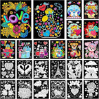 Zhanmai 48 Pcs Love Edition Velvet Coloring Posters Felt Pages to Color Fuzzy by Zhanmai
