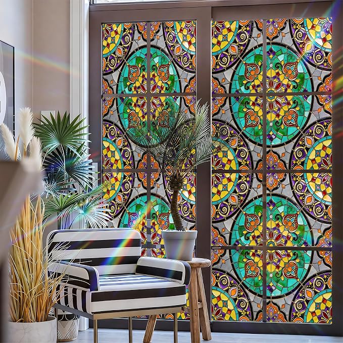 Stained Glass Window Privacy Film Static Cling - Image 3