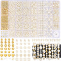 Funtopia 1860pcs Pearl Beads for Jewelry Making, 5 Sizes Round Pearls Bracelet by Funtopia