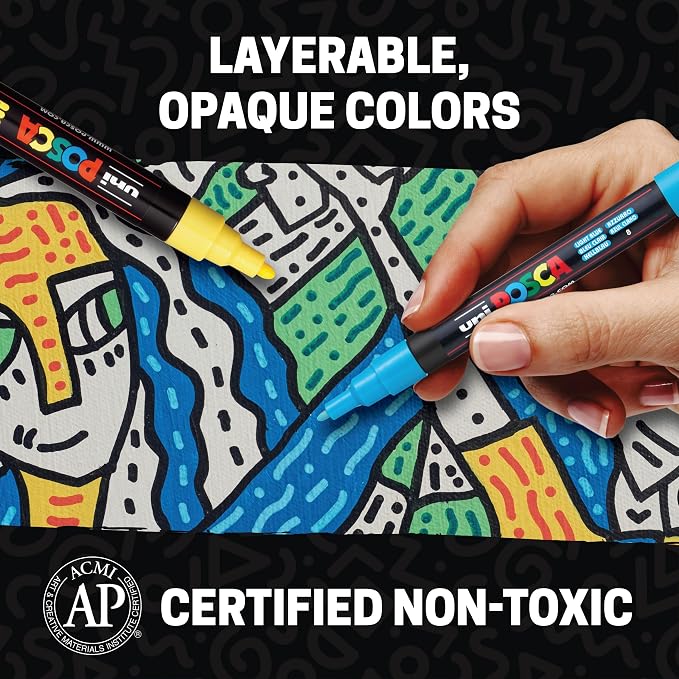 Uni Posca Paint Markers, 5M Medium Acrylic Markers - Image 5