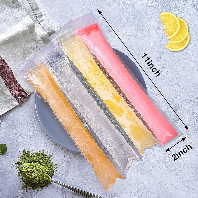 FEBSNOW 120 Disposable Ice Popsicle Mold Bags Freezer Tubes - Image 4