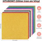 HTVRONT Glitter HTV Heat Transfer Vinyl: 10 Pack 12"x12" Iron on Vinyl | - Image 4