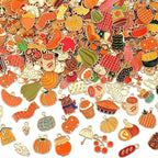 SANNIX 350pc Fall Charms, Thanksgiving Enamel Pumpkin Maple Leaf Turkey Autumn by SANNIX
