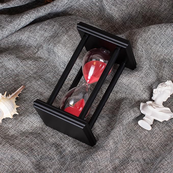 BELLAWARE Hourglass Timer with Red Sand, 15 Minute Wooden Sand Timer | Creative - Image 3