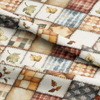Patchwork Cotton Fabric Panel 61 x 36.6 Inches, Autumn Leaves Quilt Style - Image 5