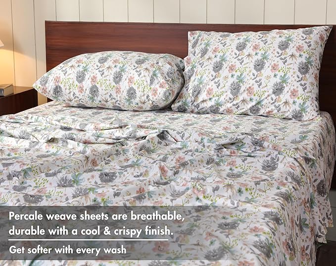 RUVANTI 100% Cotton Sheets – California King Percale Bedding, Cooling & - Image 4