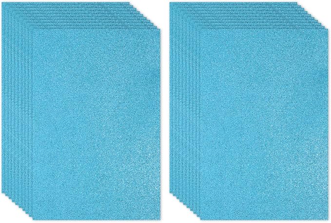PATIKIL Light Blue Shiny EVA Glitter Foam Sheet 11 x 8 Inch 2mm Thick by PATIKIL