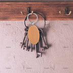 AUEAR, Blank Wooden Key Chain Wood Keychain Key Ring Key Tags Personalized EDC - Image 5
