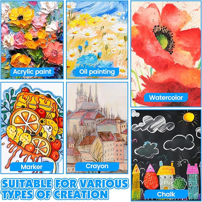 ESRICH Canvas for Painting, 3 Pack Square Canvas Boards for Painting 12x12 100% - Image 4