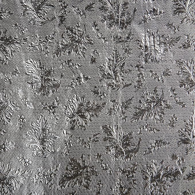 Oasis Supply Florist Foil Roll – Silver Fern Leaf Embossed Design, High-Quality by OasisSupply