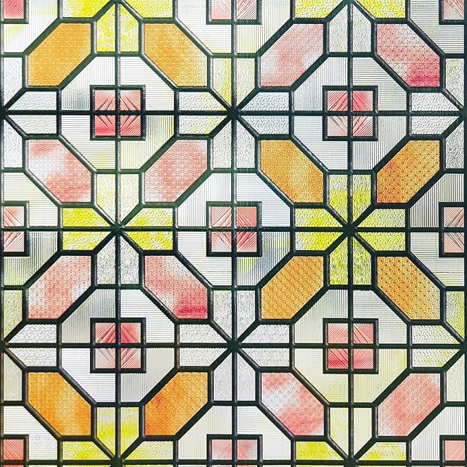 3D Stained Glass Window Film, Decorative Window Privacy Film - Image 2