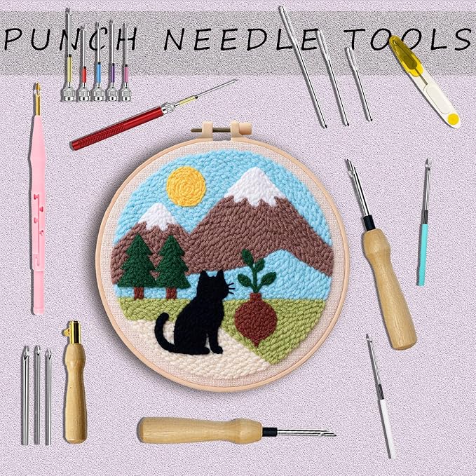 HYINUS DIY Punch Needle Kit for Beginners, All-in-One Embroidery Starter Set - Image 5
