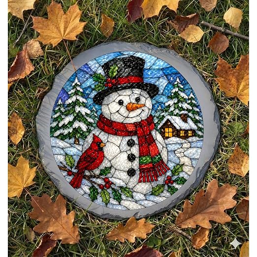 Magnolia Garden 10-Inch Christmas Snowman Stepping Stone - Image 6