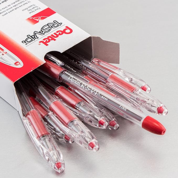 Pentel R.S.V.P. Ballpoint Pen, Fine Tip, Box of 12 - Image 2
