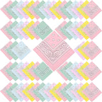 100 Pack Bandanas Unisex Paisley Bandanas Bulk Multi Purpose Cowboy Head Wrap by Handepo