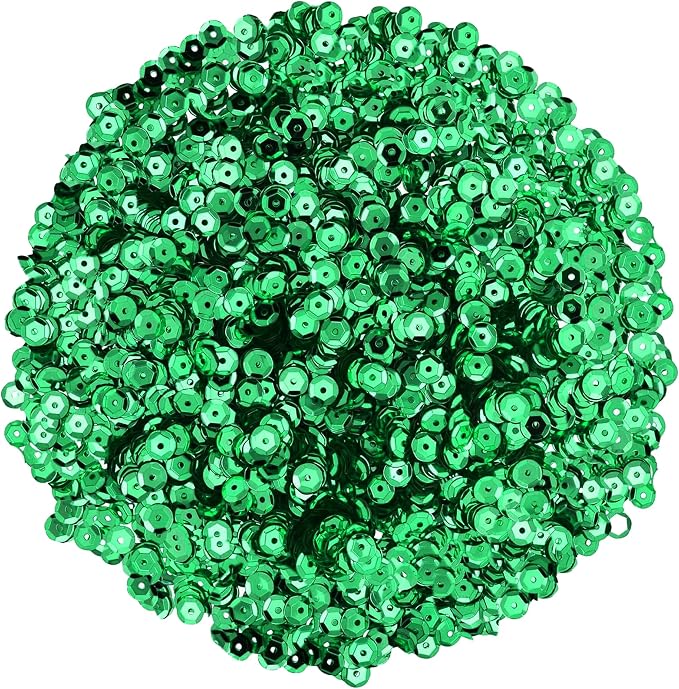 Mandala Crafts 6mm Cup Round Emerald Sequins - Image 2