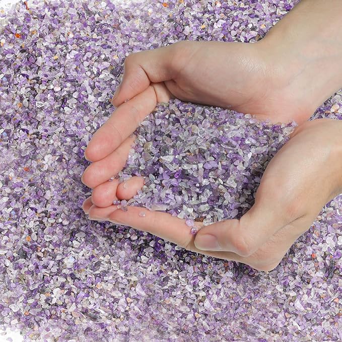 T4U Tumbled Chips Stones Crushed Crystal Quartz 1 LB, Irregular Shaped Gravels by T4U