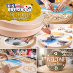 U.S. Art Supply 12" Unfinished Round Birch Wood Panels - Image 7