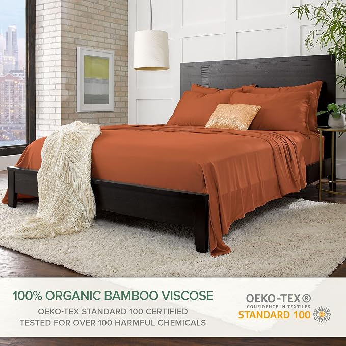 Pure Bamboo Twin Sheets, Genuine 100% Organic Viscose Derived from Bamboo Bed - Image 2