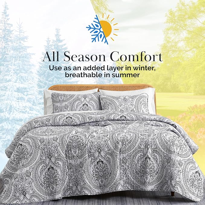 Southshore Fine Living, Inc. Paisley Quilt Bedding Set, Boho Bedspread - Image 9